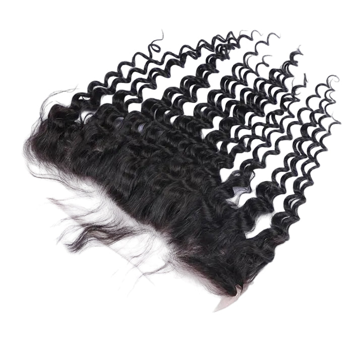 13 x 4 Deep Curly Free Parted Frontal #1B Natural Black