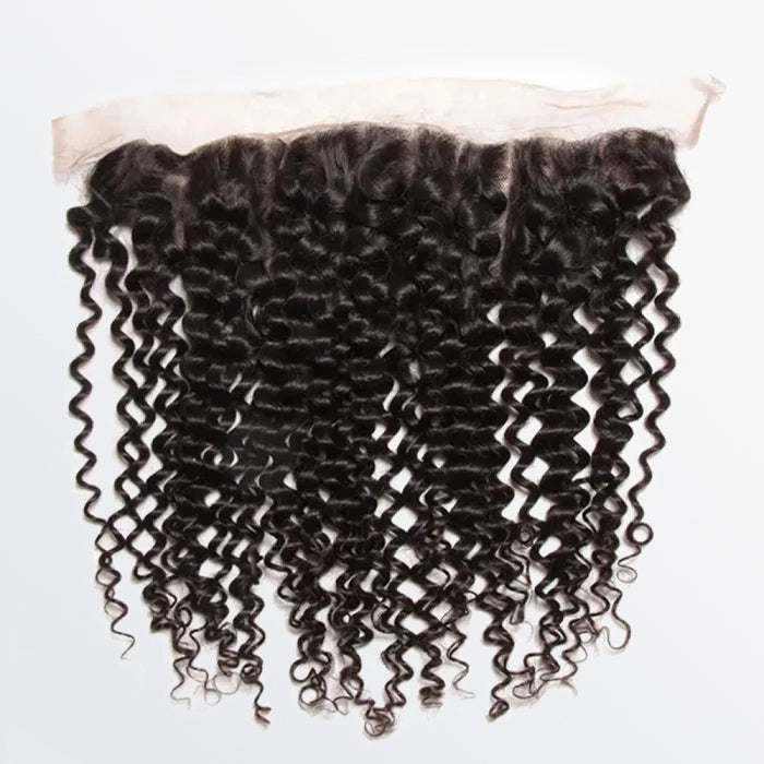 14-20 Inch 13" x 4" Italy Curly Free Parted Frontal #1B Natural Black