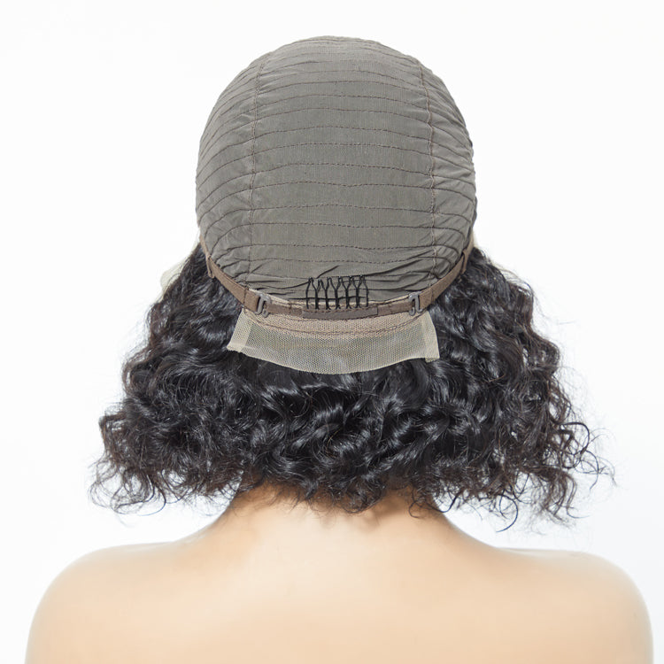 London Luxe 13x4 Water Wavy Bob 3D Transparent Lace Frontal Wig | 150% Density