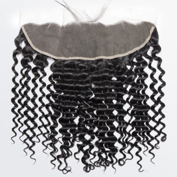 14-20 Inch 13" x 4" Italy Curly Free Parted Frontal #1B Natural Black
