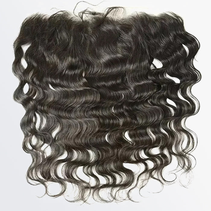 14-20 Inch 13" x 4" Ocean Wavy Free Parted Frontal #1B Natural Black