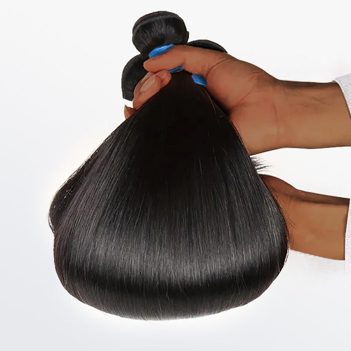10-40 Inch Straight Virgin Brazilian Hair #1B Natural Black
