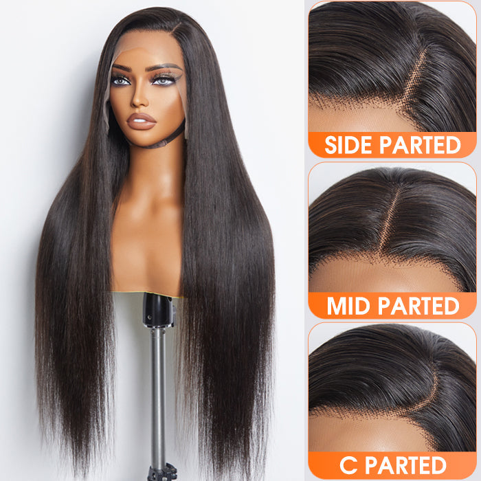 Glueless 3D Cap Pre-bleached Straight 13x4 Transparent Lace Front Wig 150% Density