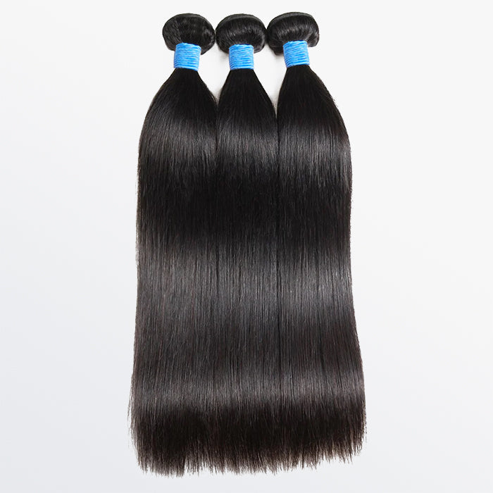 10-40 Inch Straight Virgin Brazilian Hair #1B Natural Black
