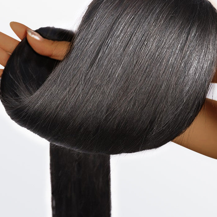 10-40 Inch Straight Virgin Brazilian Hair #1B Natural Black