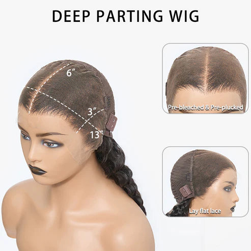 London Luxe 13x6 PartingMax 3D Cap Glueless Transparent Lace Wigs Deep Wave | 150% Density