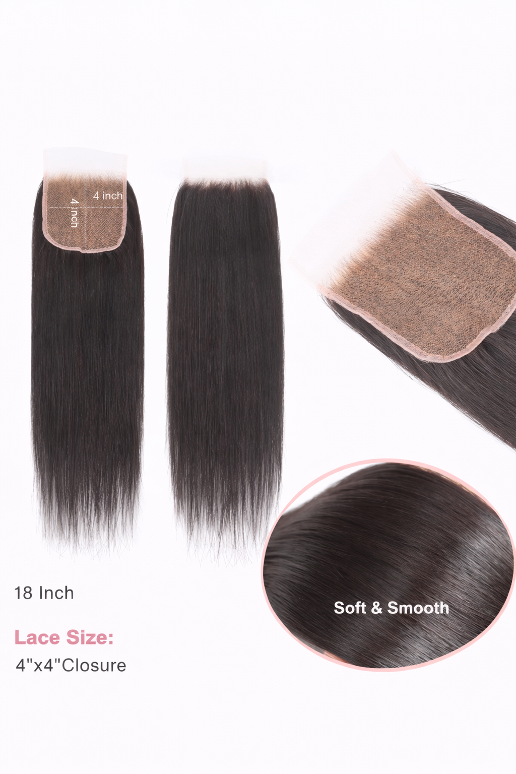 5x5 HD Body Wave Free-Part Lace Closure #1B Natural Color