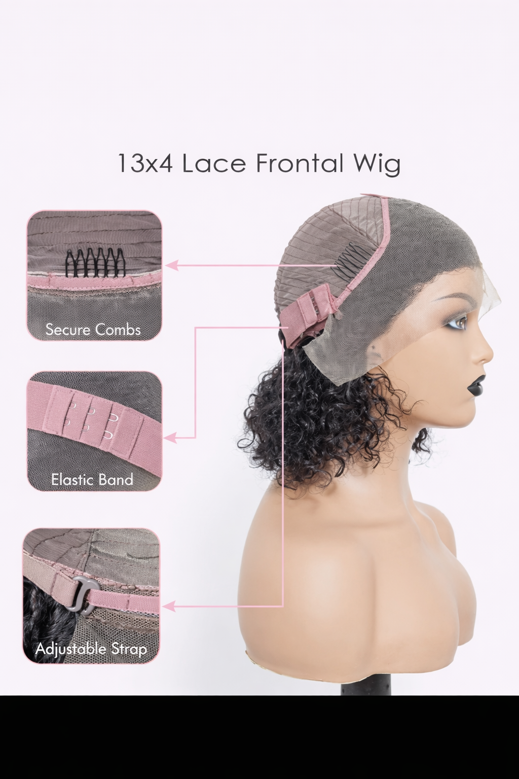 London Luxe 13x4 Pre-Plucked Lace Front - Curly Bob Wig (150% Density)
