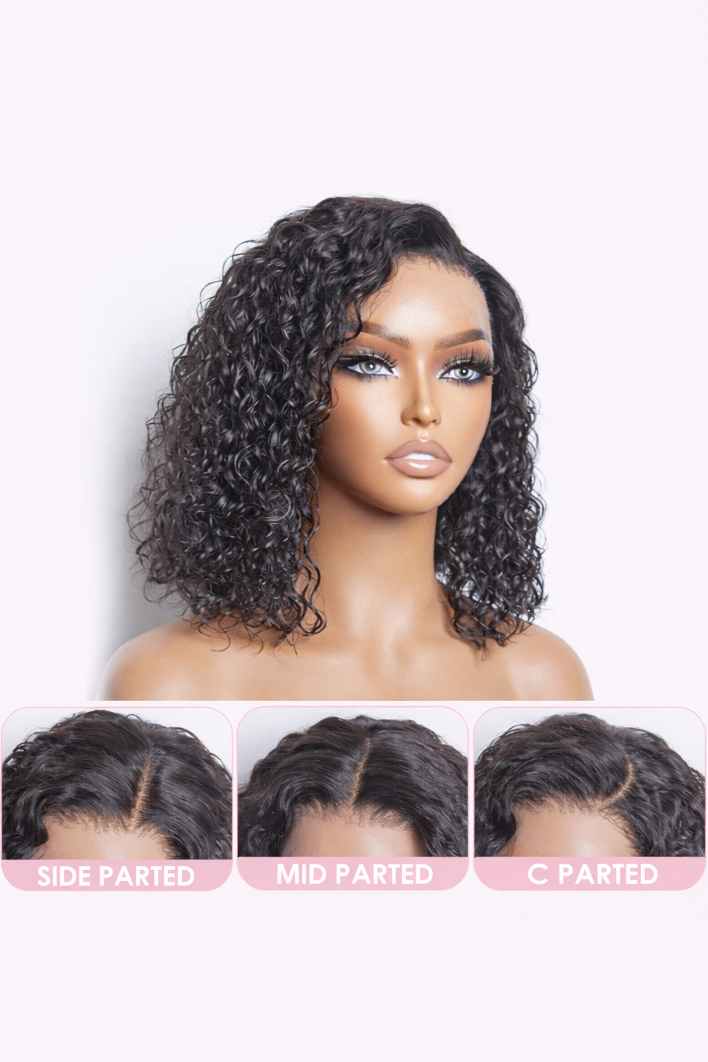 London Luxe 13x4 Pre-Plucked lace Front Water Wave Bob Wig | 150% Density