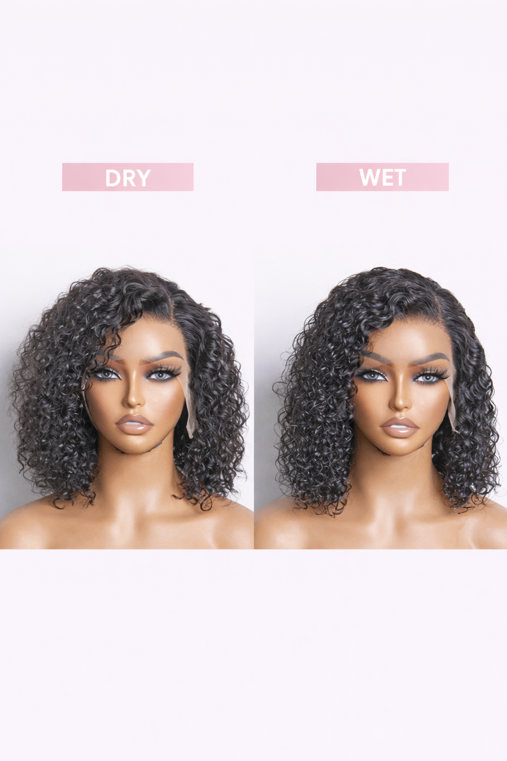 London Luxe 13x4 Pre-Plucked Lace Front - Curly Bob Wig (150% Density)
