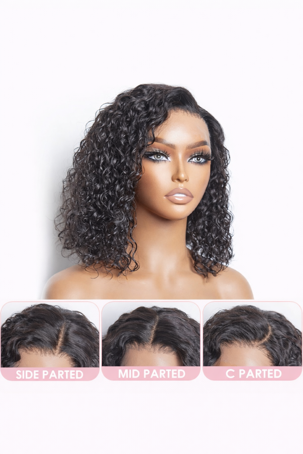 London Luxe 13x4 Water Wavy Bob 3D Transparent Lace Frontal Wig | 150% Density